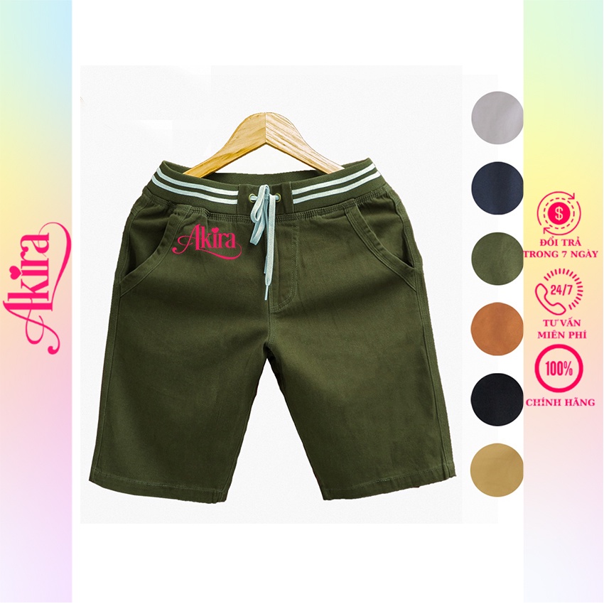 Quần short kaki nam lưng thun Thái chất co giãn vải đẹp, đường may tỉ mỉ bền màu form chuẩn Akira