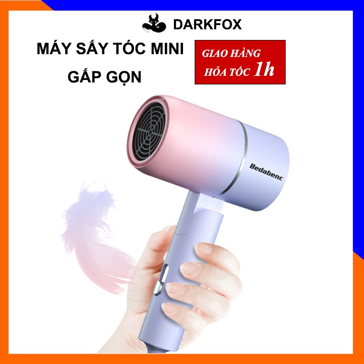 Máy sấy tóc mini gấp gọn Bedabenc tạo kiểu chuyên nghiệp công suất lớn 1000w hàng nội địa cao cấp MST02