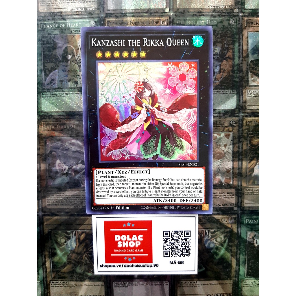 THẺ BÀI YUGIOH Kanzashi the Rikka Queen - SESL-EN021 - Super Rare 1st Edition