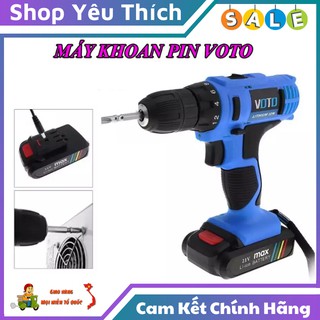 Khoan Cầm Tay Voto 21V Chịu Lực Chịu Nhiệt Cao Cấp Tính Năng Đảo Chiều Tháo Bắt Ốc Vít, Đèn LED Chiếu Sáng