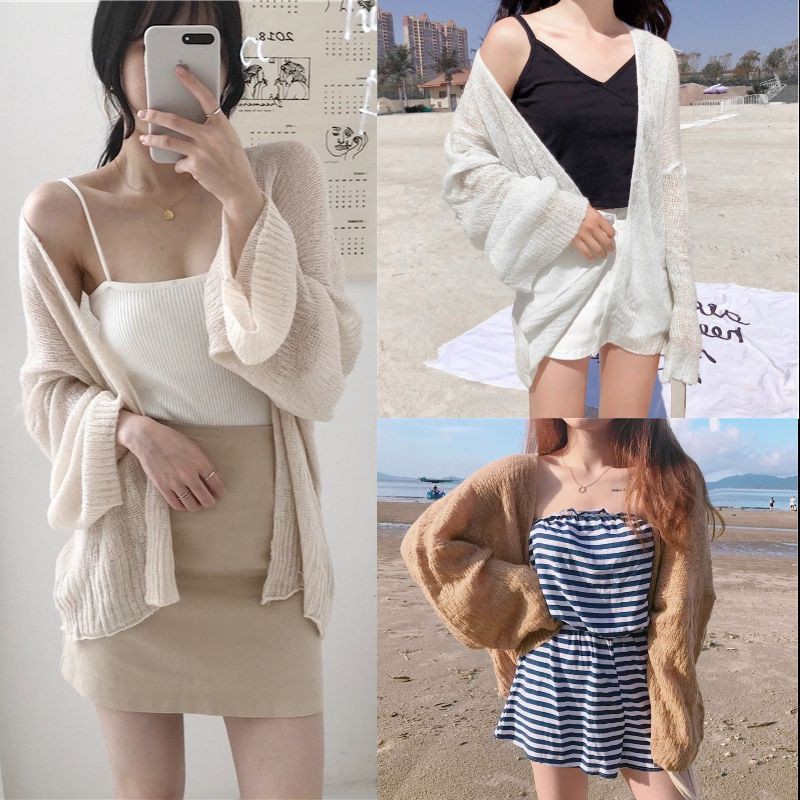 Áo Khoác Nữ Dệt Kim  ⚡️ FREESHIP ⚡️ Cardigan Mỏng Sexy Và Gợi Cảm AK934 | WebRaoVat - webraovat.net.vn