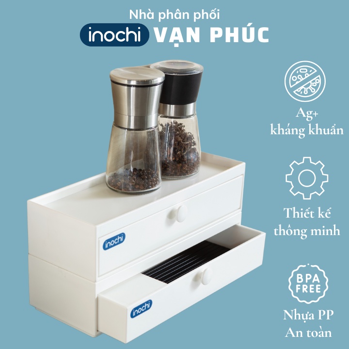 Ống hộp đựng đũa nằm, để muỗng thìa nĩa có nắp đậy, cao cấp Inochi Yoko Nhật Bản, kháng khuẩn, thoát nước Vạn Phúc Store