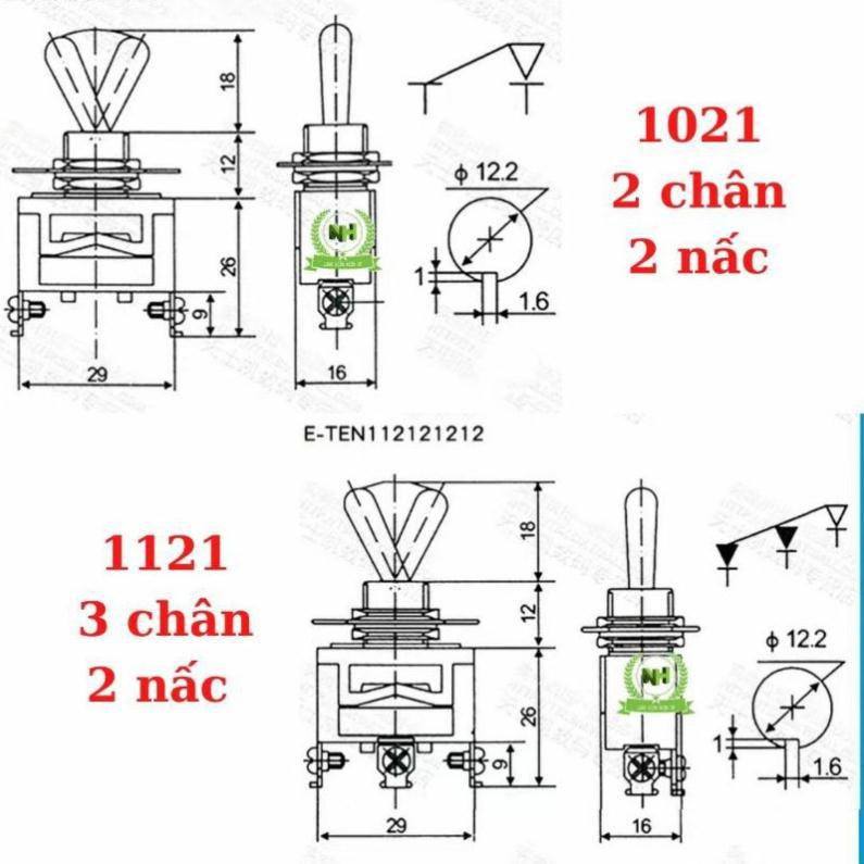 Công Tắc Gạt E-TEN Chân Đồng 15A-250V 1021/1121/1122/1221322 Loại Cao Cấp Loại Tốt