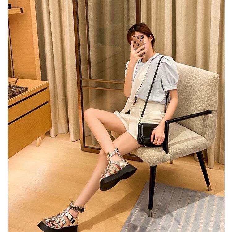 Giày Sandal Đế Xuồng Dày Dặn Phong Cách Thời Trang Roman Mùa Hè Mới Dành Cho Nữ