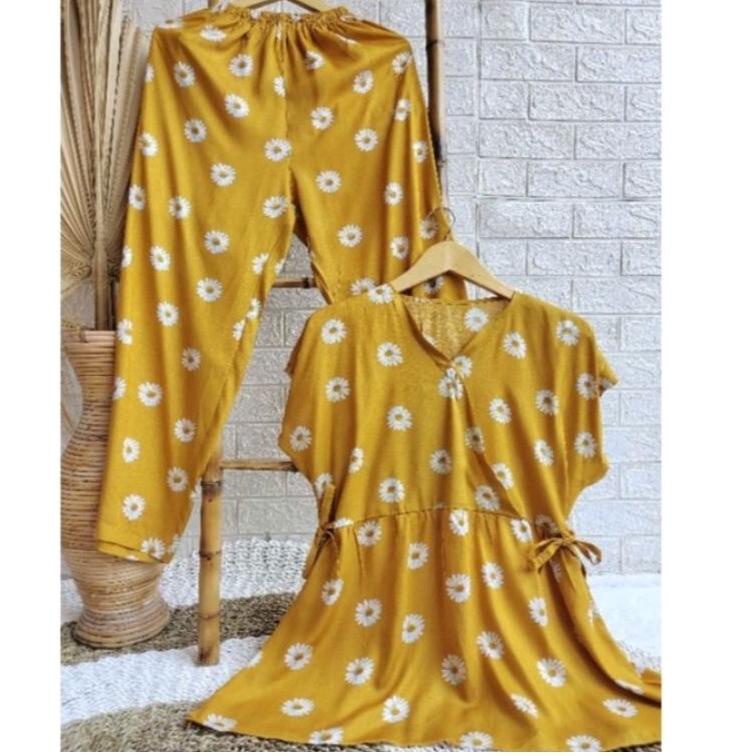 Bộ Đồ Rayon Tiêu Chuẩn Mặc Kimono Đầm Cho Con Bú Họa Tiết Rayon