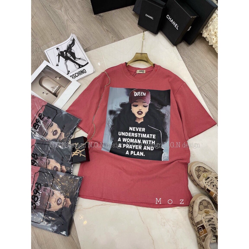 ÁO THUN QUEEN, ÁO PHÔNG TAY LỠ UNISEX FORM RỘNG ZADOLA FASHION