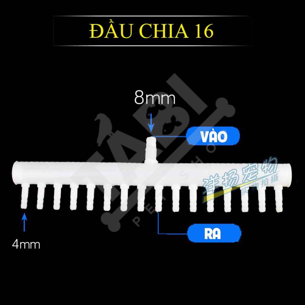 Ống Chia Dây Sủi Khí Oxy 12-16-20 Đầu Cho Hồ Cá Cảnh, Bể Cá Thuỷ Sinh