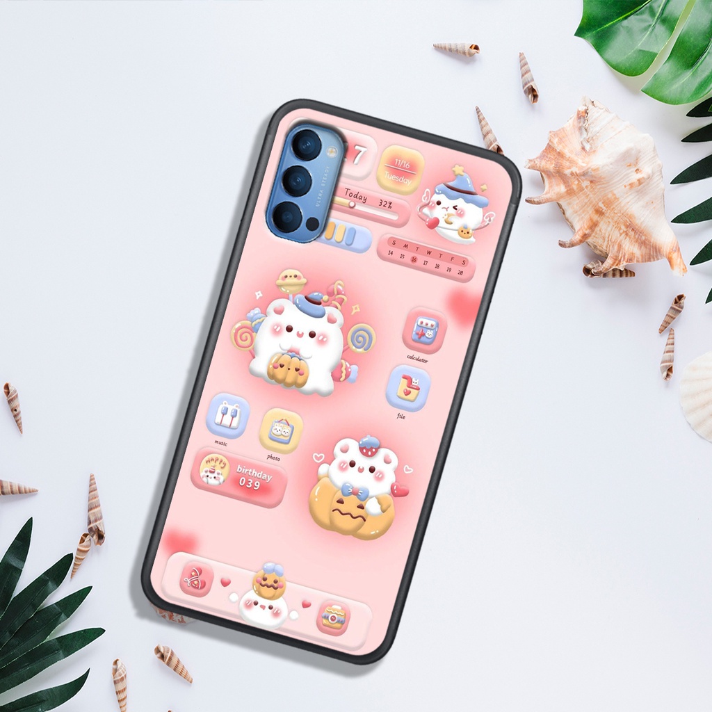 ỐP LƯNG OPPO A91/RENO 3 - RENO 3 PRO - RENO 4 - RENO 4 PRO - RENO 5, IN HÌNH GẤU NÂU CHOCOLATE ĐÁNG YÊU.