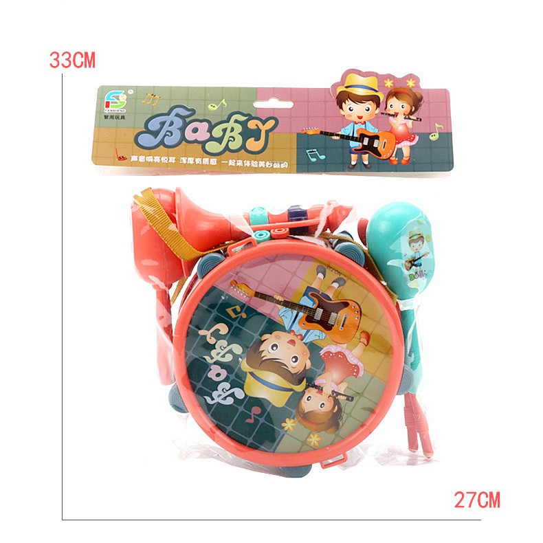 {Loại 1} Bộ đồ chơi trống, kèn, lục lạc phát triển giác quan - trí thông minh cho bé
