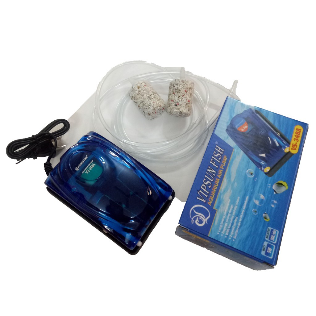 Máy sục sủi khí oxy 2 vòi 5W VIPSUN / SOBO / KAOKUI VS-348A KK-348A cho hồ cá