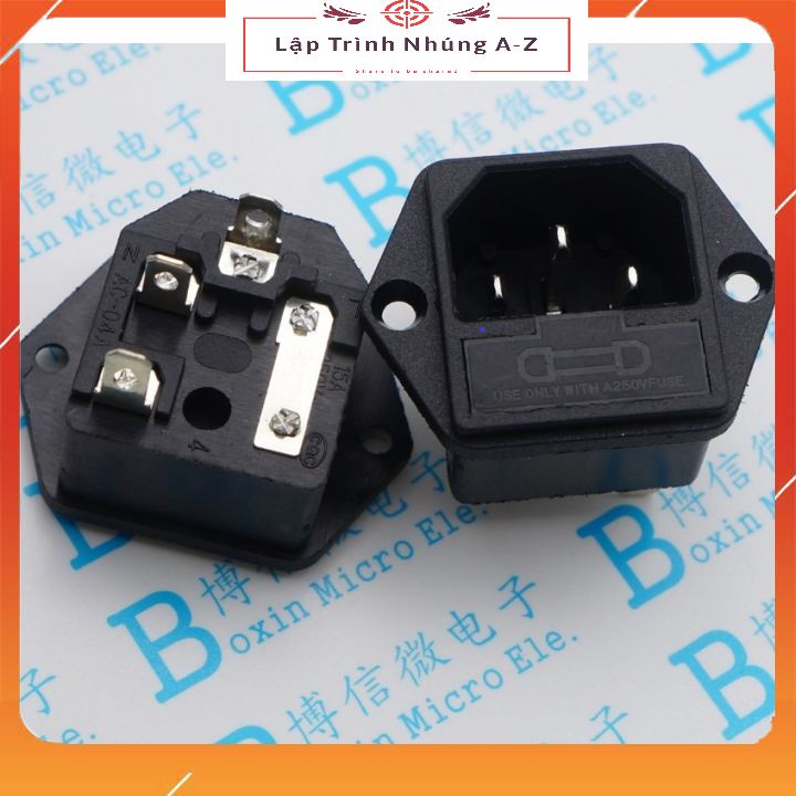 [Lập Trình Nhúng A-Z][G16] Ổ Cắm Nguồn AC AC-03 10A 250V Có Cầu Chì