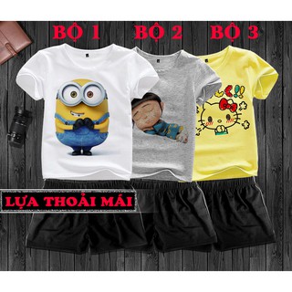 Quần áo cho trẻ Minion đứng cười, Bé ngủ, Kitty xanh vàng đỏ