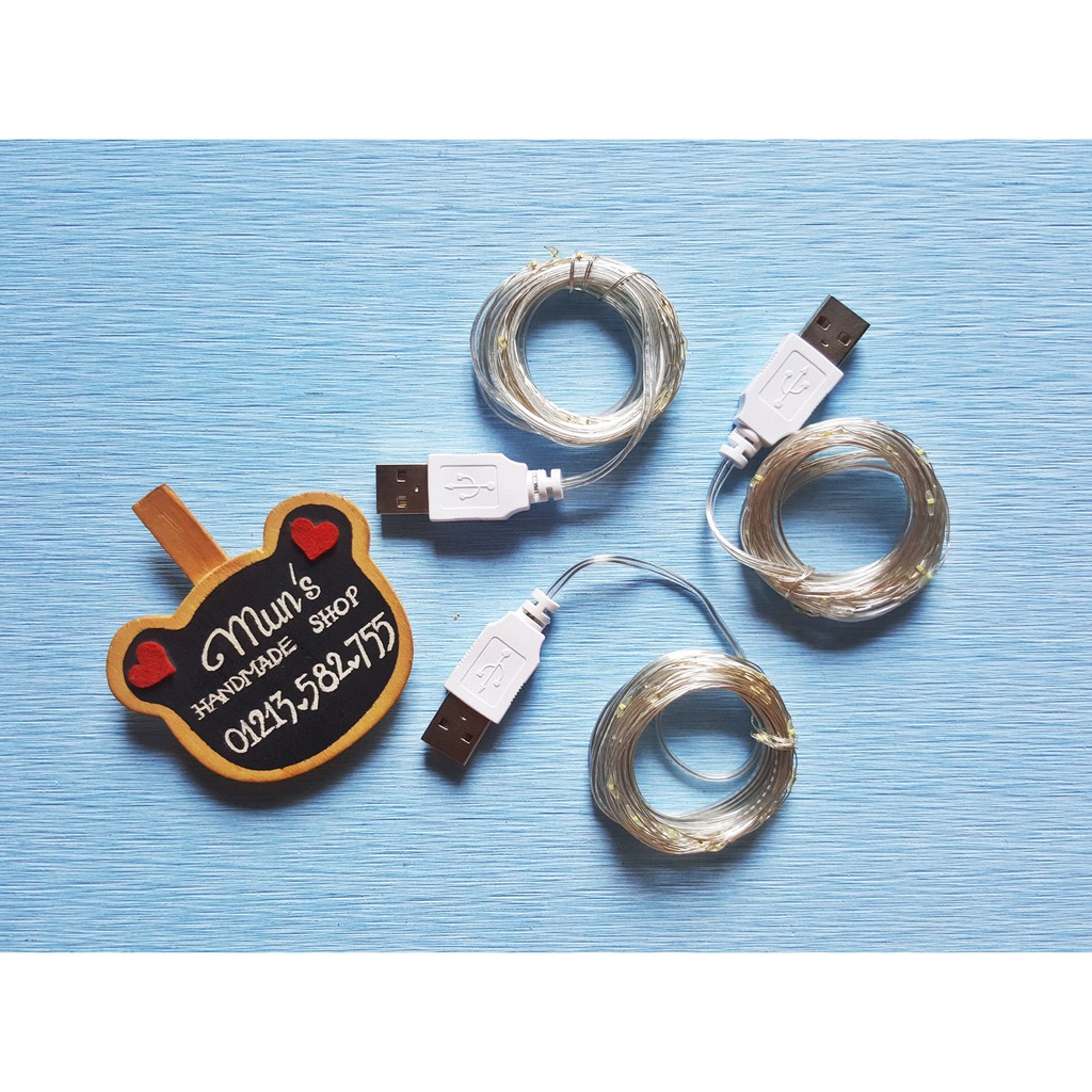 Đèn Led Fairy Light (trắng/vàng/nhiều màu) 2 MÉT USB - Đèn đom đóm phụ kiện trang trí Giáng Sinh, chụp ảnh | BigBuy360 - bigbuy360.vn