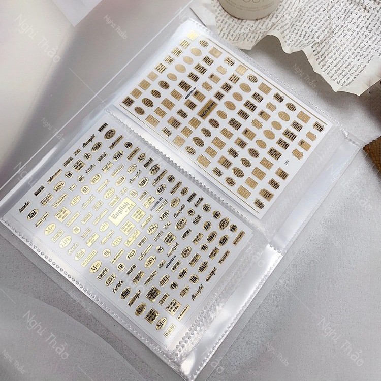Sổ đựng sticker nail trang trí móng trong suốt Chính Hãng