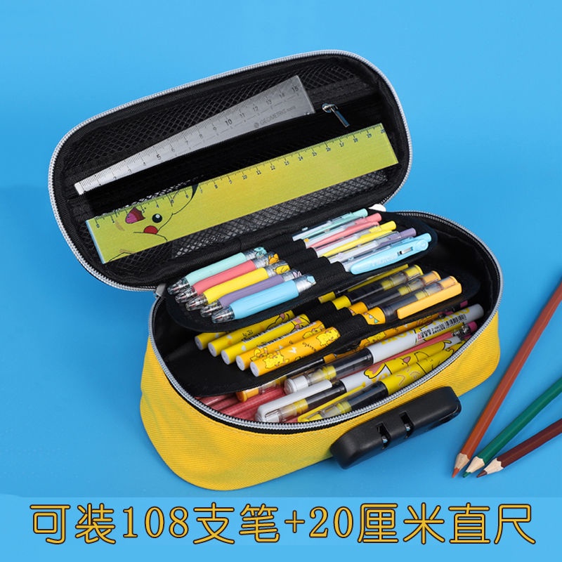 Túi Đựng Bút In Hình Pikachu 3D Sức Chứa Lớn Chống Thấm Nước