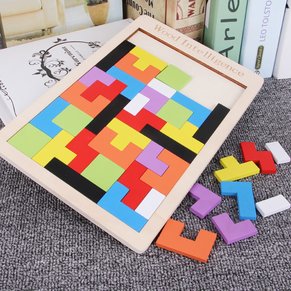 Đồ Chơi Xếp Hình Tetris Bằng Gỗ Thông Minh Babo Cho Bé Phát Triển Tư Duy, Khả Năng Tập Trung Sáng Tạo, Kích thước 27x18