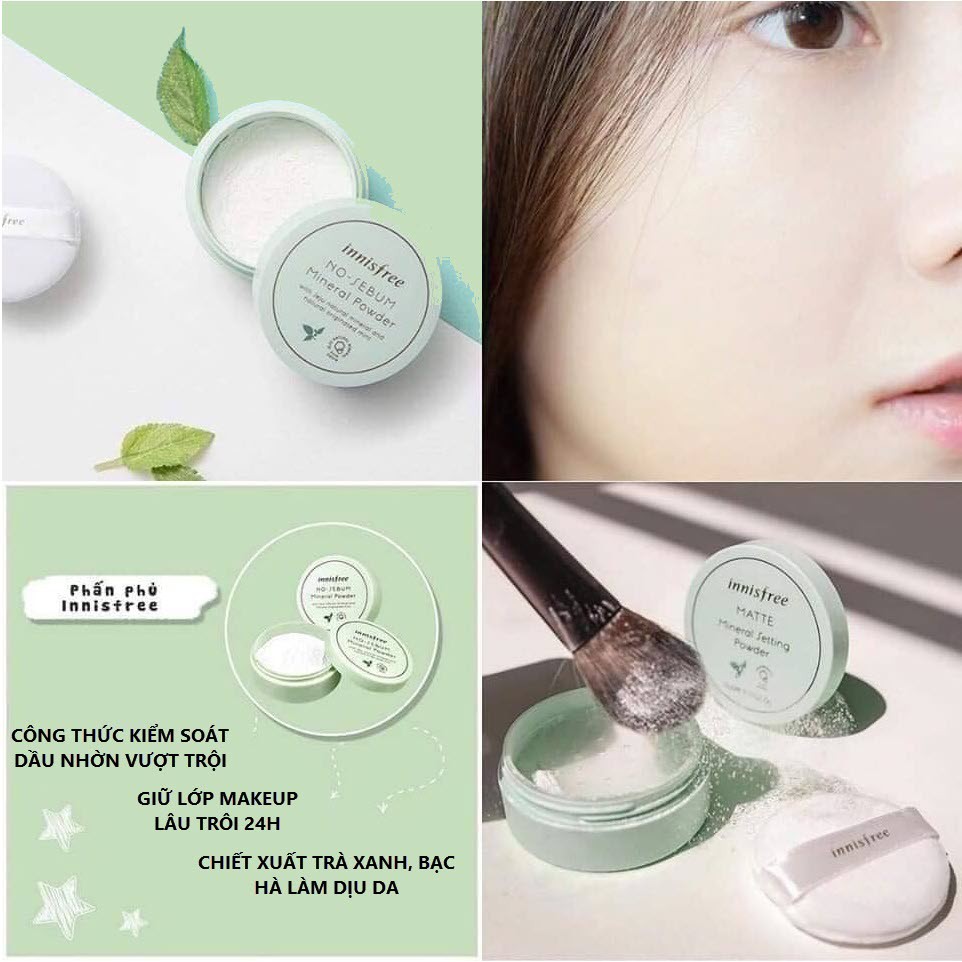 [100% AUTH] Phấn Phủ Bột Kiềm Dầu Innisfee x Dinotaeng No Sebum Mineral Powder | BigBuy360 - bigbuy360.vn