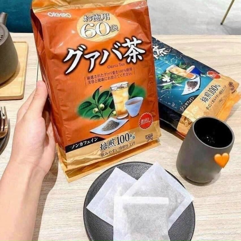 Trà ổi giảm cân Orihiro Nhật Bản, trà lá ổi Orihiro Guava Tea hỗ trợ giảm mỡ thừa cải thiện tiêu hóa 60 túi (date 2025)