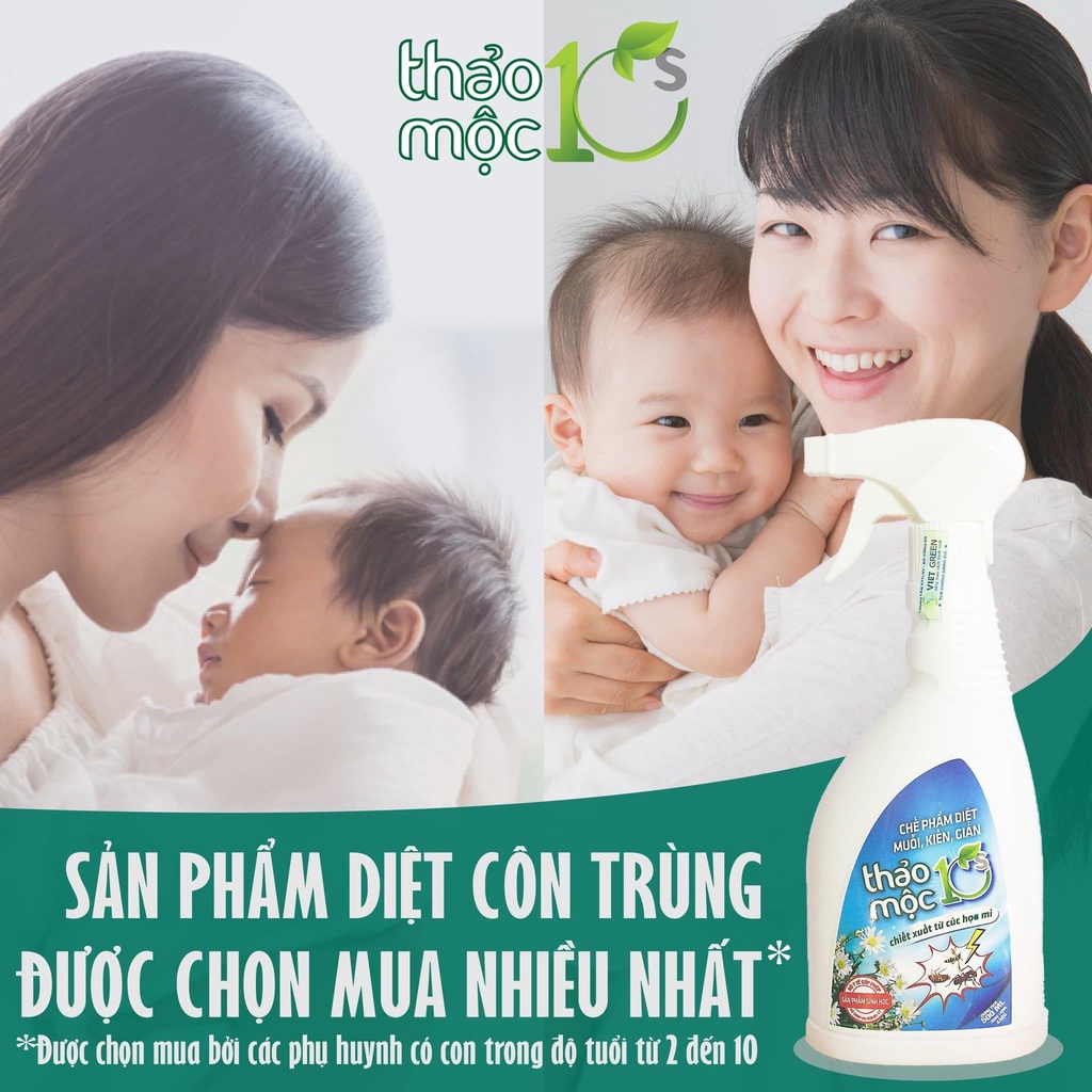 [Kèm quà ] Bình xịt diệt côn trùng  Muỗi Kiến Gián  Sinh Học 100% THẢO MỘC 10S - An toàn hiệu quả được bộ Y tế cấp phép