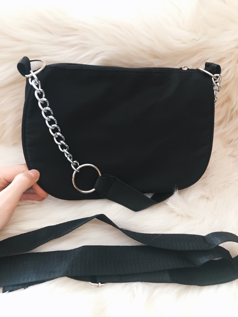 ( MÀU ĐEN) Túi kẹp nách vải dù không thấm nước dây xich S010 | BigBuy360 - bigbuy360.vn