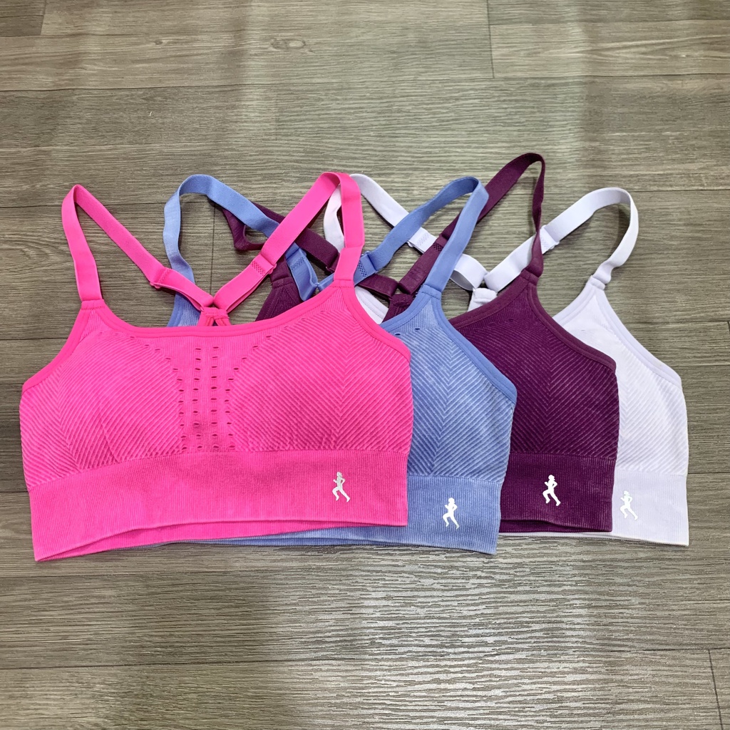 Áo Bra Tập Gym Yoga Nữ Danskin Chất Dệt Kim Cao Cấp Xuất Xịn Có Dây Tăng Chỉnh