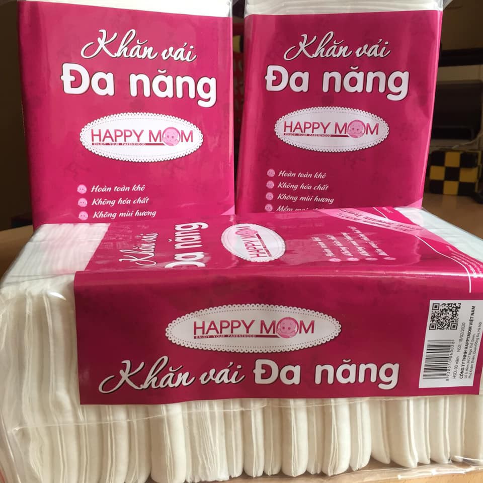 Khăn Vải Khô Đa Năng Happy Mom Mẫu Mới Loại 250 Tờ Giá Sale | Minizon Kids