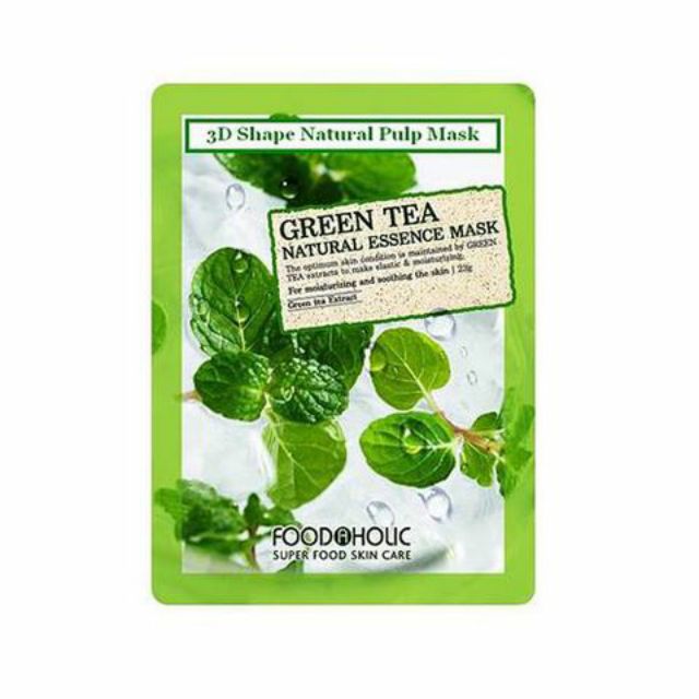 MẶT NẠ 3D FOODAHOLIC GREEN TEA NATURAL ESSENCE MASK