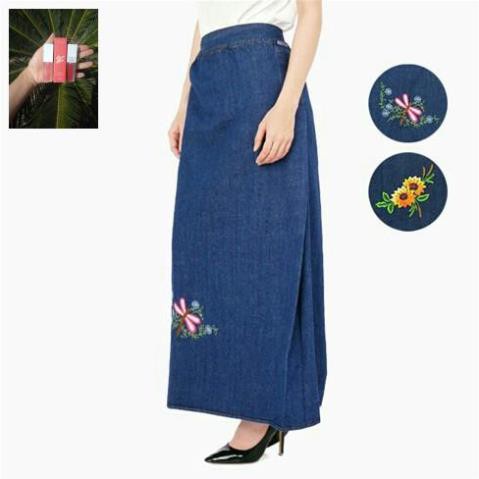 Váy chống nắng nữ Jeans nút bấm cao cấp, vải dày chống nắng tốt, váy dạng quây. Trơn hoặc thêu hoa