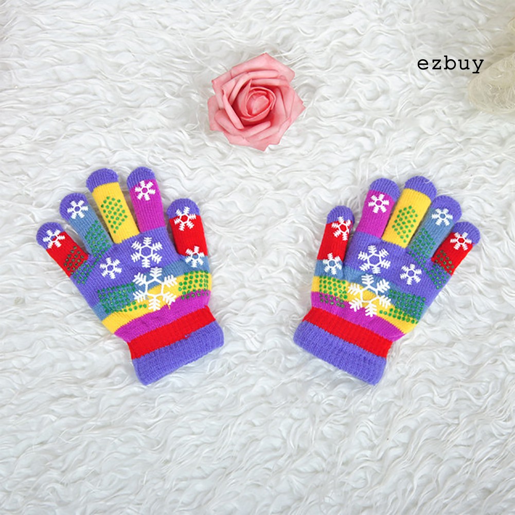 Găng Tay Hoạ Tiết Hoa Tuyết Cho Bé