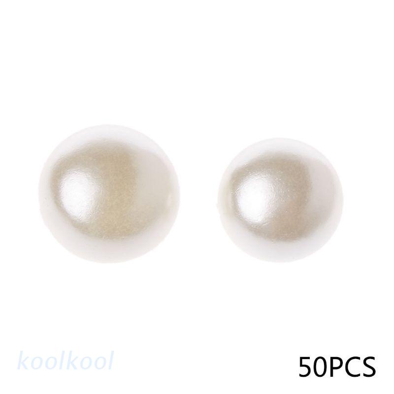 Set 50 Nút Ngọc Trai Giả 10mm 11mm Dùng Để Trang Trí Đồ Thủ Công