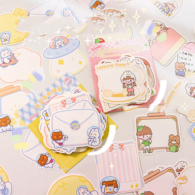 Set 100 Giấy Ghi Chú Họa Tiết Hoạt Hình Dễ Thương