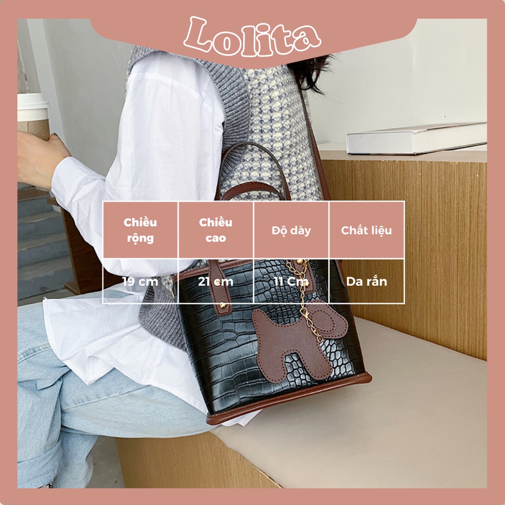 Túi Nữ Tote Đeo Vai LILAS Baggu Đeo Chéo Công Sở Da Rắn