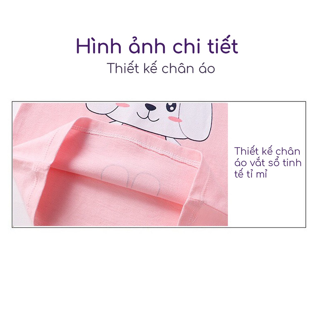 Bộ Quần Áo Cho Bé Gái Từ 1 Đến 8 Tuổi Chất Cotton Co Giãn Thoải Mái Hình In Dễ Thương