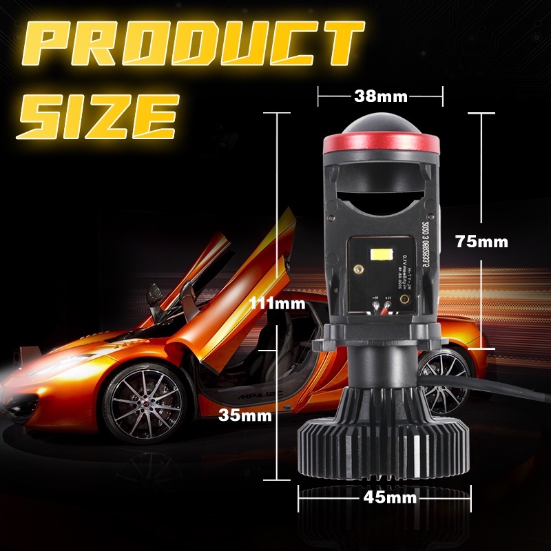 Đèn Pha LED H4 Mini 3000K 4300K 6000K Ánh Sáng Cao / Thấp Không Có Radio 3 Màu Phích Cắm Và Sử Dụng Điện Cho Xe Hơi
