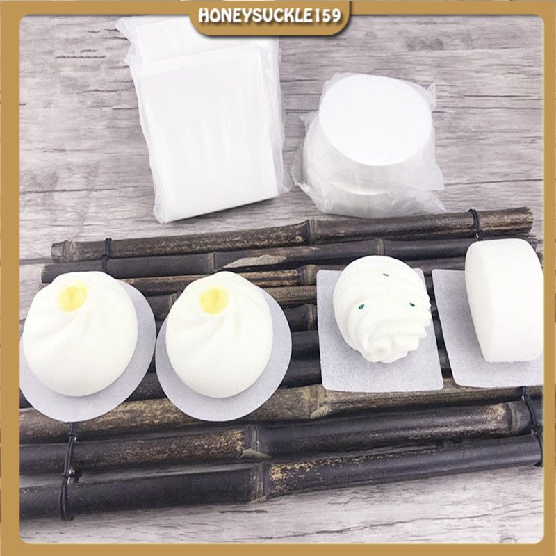 (Set 500 Tờ)Giấy Nến Chống Dính Lót Bánh Bao,Há Cảo, Dimsun, Giấy Lót Cắt Sẵn Hình Tròn, Vuông Nhiều Kích Thước