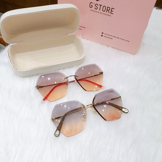 Kính râm 3D mắt lục giác cực đẹp, Kính mát nữ gọng hợp kim cao cấp 5058