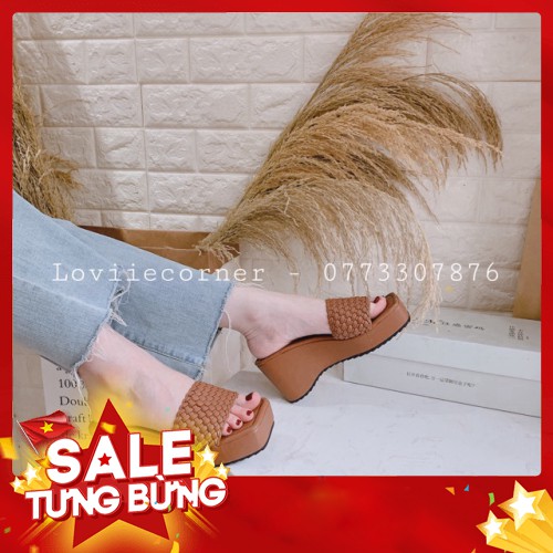- Hàng nhập khẩu LOVIIECONRER - DÉP XUỒNG QUAI BÍNH DA MỀM ĐAN CHÉO - DÉP ĐẾ XUỒNG 7 PHÂN QUAI ĐAN CHÉO DA MỀM MŨI VUÔNG
