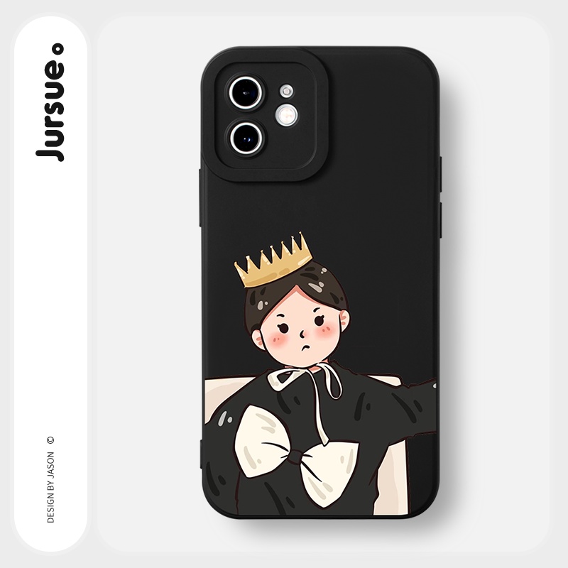 Ốp lưng JURSUE hoạt hình cặp đôi dễ thương đẹp Cho iPhone 14 13 12 11 Pro Max SE 2020 X XR XS 8 7 ip 6S 6 Plus kute Y2158