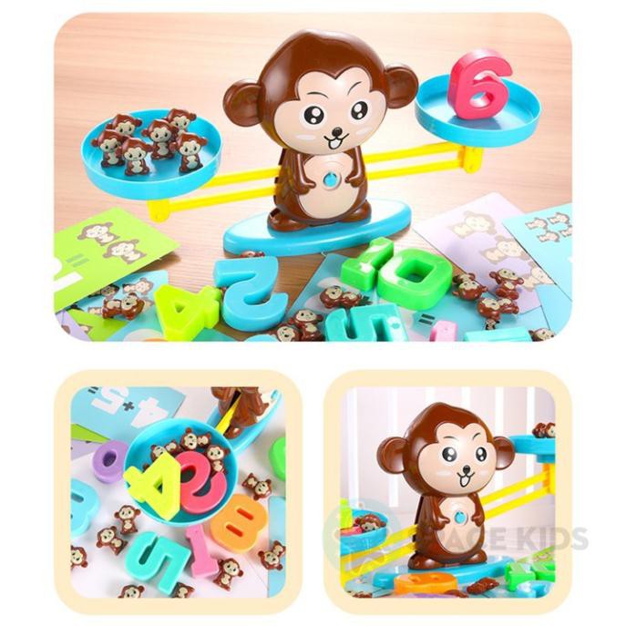 Đồ chơi cho bé thông minh Khỉ cân bằng toán học Monkey Balance cho bé học toán Space Kids