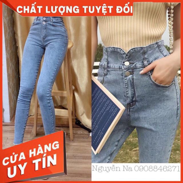[Mã WASTMAY giảm 15% tối đa 30K đơn 150K] [hình thật] QUẦN JEANS LƯNG SIÊU CAO 2 nút- hình thật chính chủ