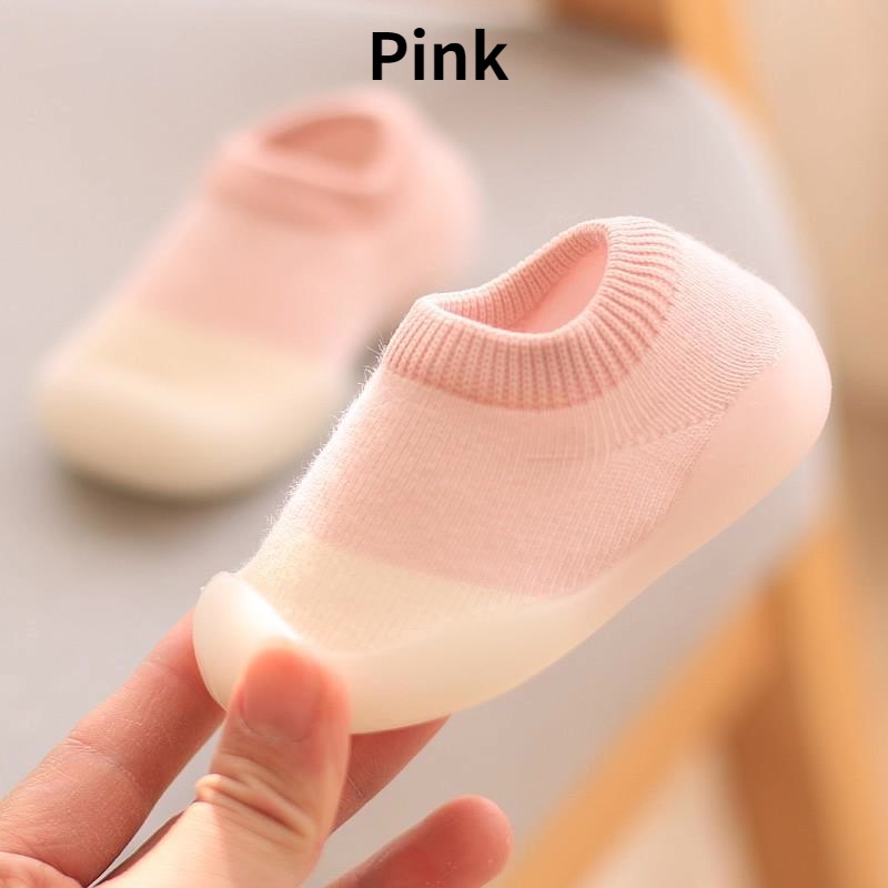Giày Vớ Đế Mềm Phối Màu Dễ Thương Cho Bé Tập Đi