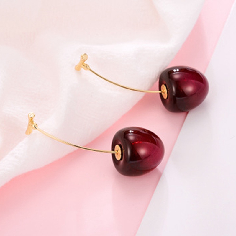 Hoa Tai Hình Quả Cherry Đỏ Đáng Yêu