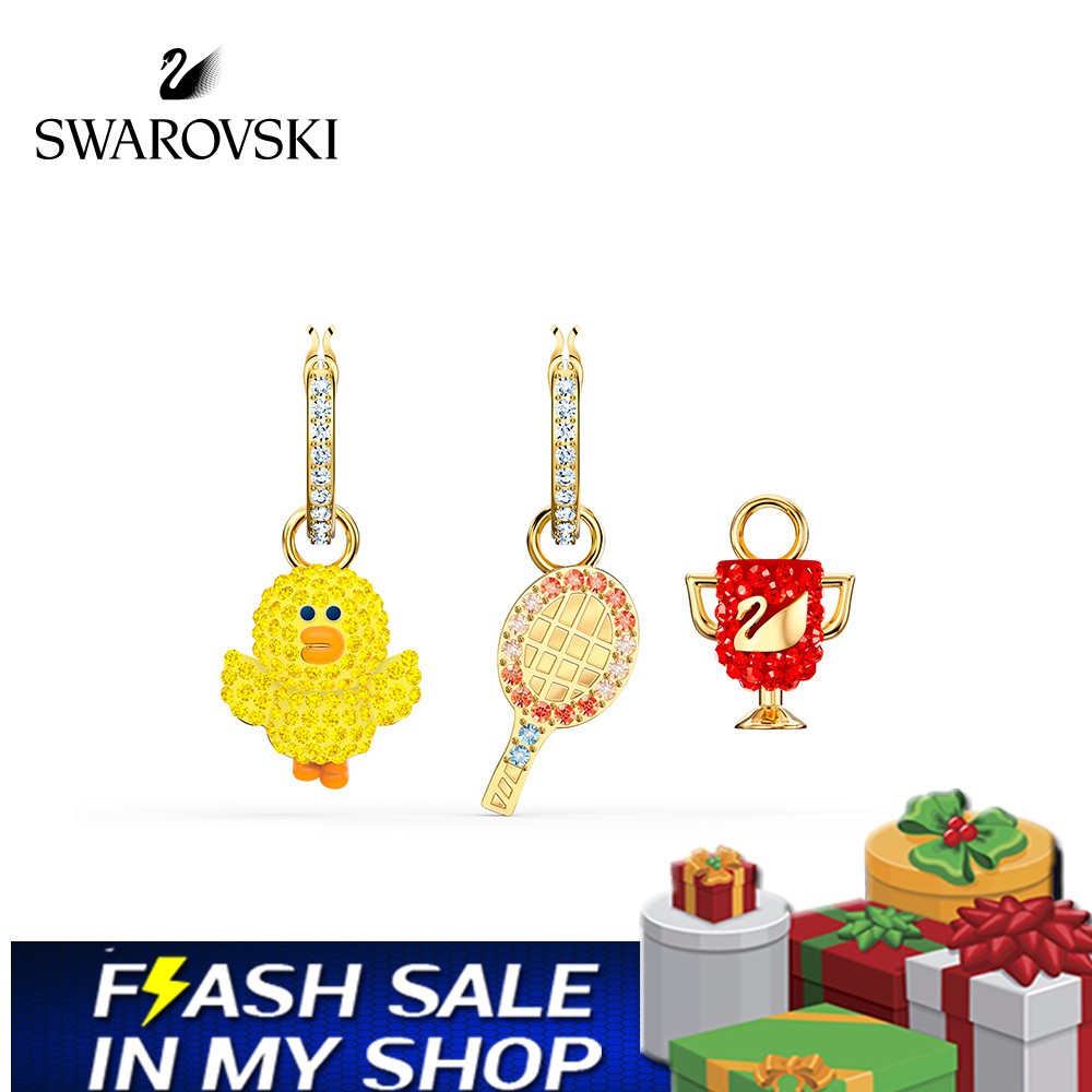 bạc hiphop FLASH SALE 100% Swarovski Bông Tai Cá Tính Nữ Line Friends Tennis Sally Dodai FASHION Earrings trang sức đeo