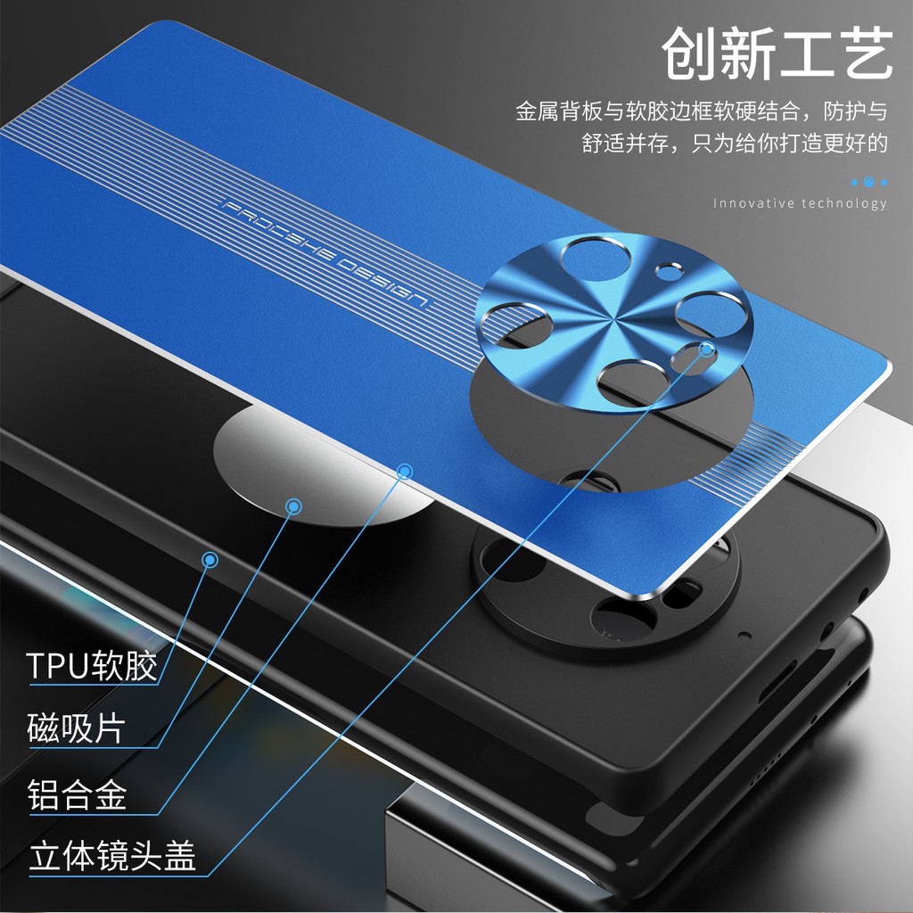 Ốp điện thoại kim loại viền silicon mềm chống va đập cho Huawei Mate 40 Pro+ Plus