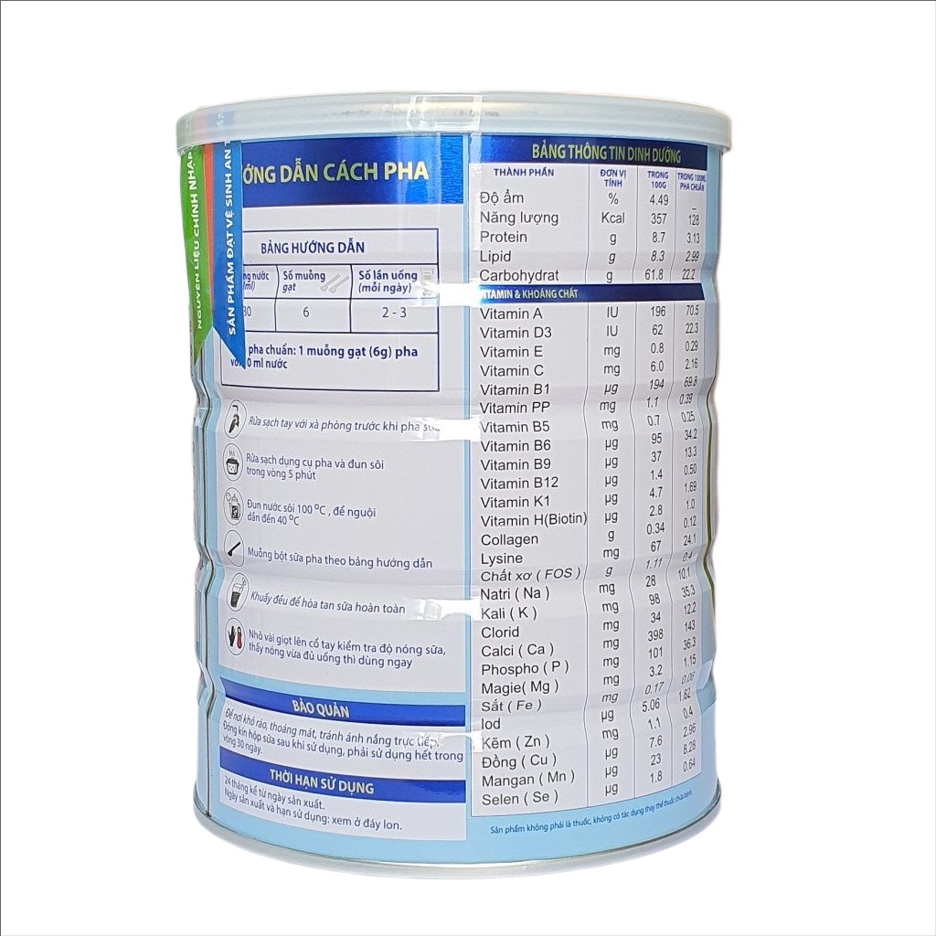 Sữa cho người già ăn kém, phòng loãng xương Pomh Nat Bone lon 900g