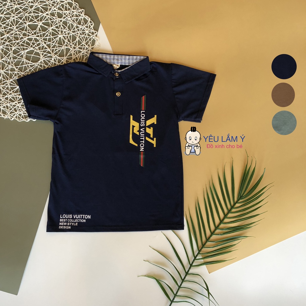 Áo Phông Polo YLAMY Cotton Cho Bé Trai