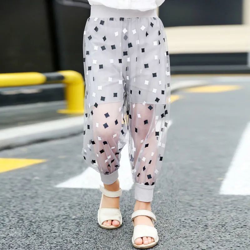 Quần Dài Họa Tiết Chấm Bi Thời Trang Mùa Hè Cho Bé Gái