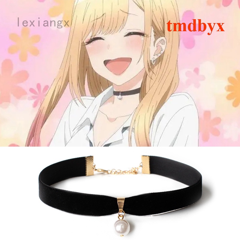 Vòng Cổ Choker Màu Đen Đính Hạt Ngọc Trai Nhân Vật Hoạt Hình My Dress Up Darling Kitagawa Marin Cho Nữ