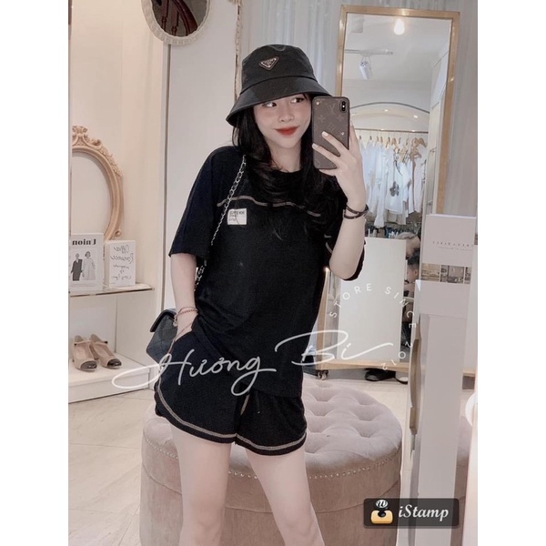 SNU364 BỘ ĐÙI NỮ COTTON ÁO SNOW VIỀN NGANG | BigBuy360 - bigbuy360.vn