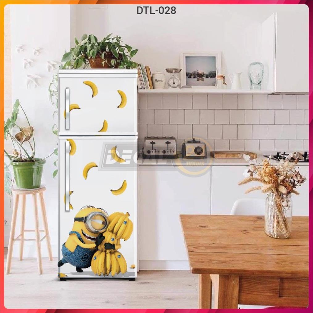 Decal chuyên dụng dán tủ lạnh - máy lạnh - máy giặt siêu đẹp Gia đình mèo Shop Châu siêu bền đủ kích thước - DTL-028